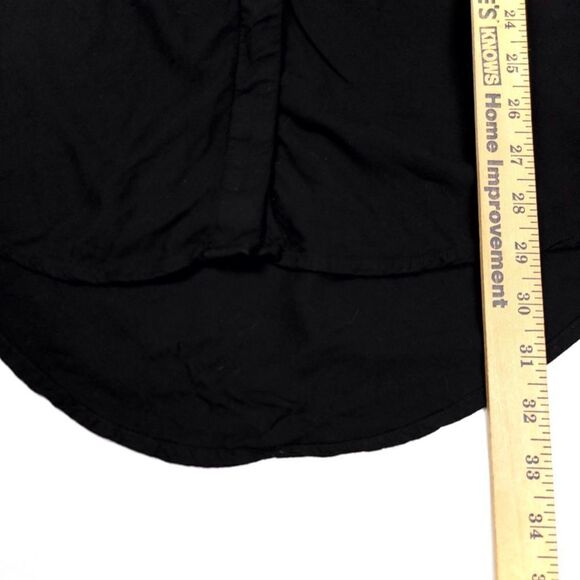 OBEY Asymmetrical Button Front Long Sleeve Mini Shirt Dress in Black Womens XS - Picture 5 of 8